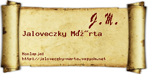 Jaloveczky Márta névjegykártya
